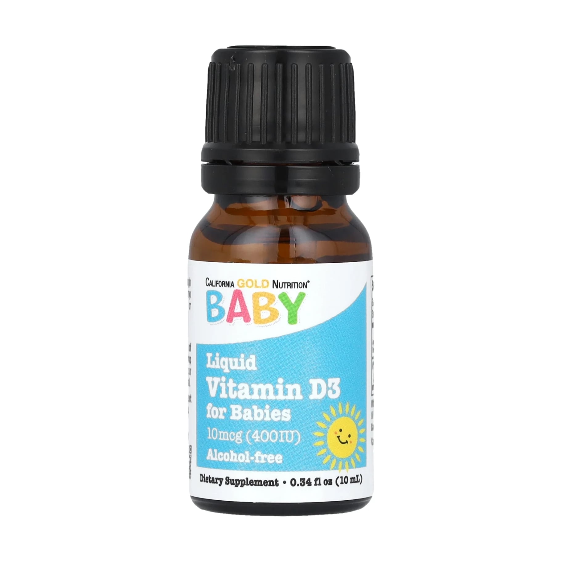 Дитячий вітамін Д3 California Gold Nutrition Baby D3 10 мкг (400 МО), в краплях, 10 мл
