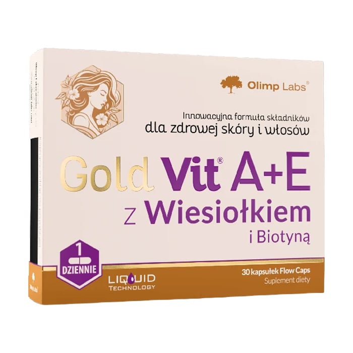 Вітамін А та Е Olimp Sport Nutrition Gold Vit A + E з вечірньою примулою та біотином, 30 капсул